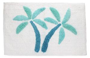 Tappetino per il bagno bianco/blu 50x80 cm Palm Trees – Rex London