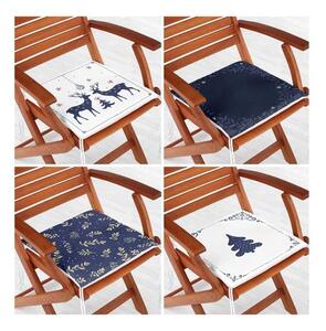 Set di cuscini per sedie a tema natalizio 4 pz 40x40 cm Blue Christmas – Mila Home