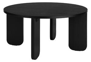 Tavolino da salotto rotondo nero con piano effetto rovere ø 75 cm Kuvu – noo.ma