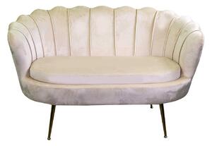 Divano 2 Posti 128x74xh50 cm in Velluto Crema