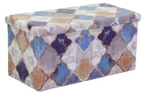 Baule Pieghevole Rettangolare 76x38xh38 cm in Similpelle Multicolor