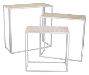 Set 3 Portapiante Rettangolari per Giardino e Balcone in Metallo Lucilla Bianco