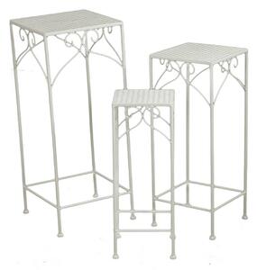 Set 3 Portapiante Quadrati per Giardino e Balcone in Metallo Milena Bianco