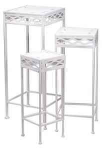 Set 3 Portapiante Quadrati per Giardino e Balcone in Metallo Aprilia Bianco