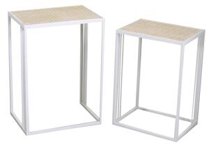 Set 2 Portapiante Rettangolari per Giardino e Balcone in Metallo Lucilla Bianco