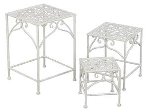 Set 3 Portapiante Quadrati per Giardino e Balcone in Metallo Jessica Bianco