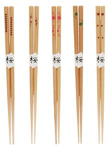 Bacchette in set di colore naturale in legno 5 pz Delicate – Rex London