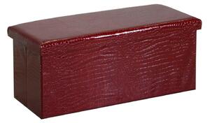 Baule Rettangolare 76x40xh41 cm in Similpelle Rosso