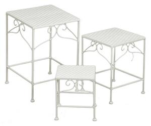 Set 3 Portapiante Quadrati per Giardino e Balcone in Metallo Milena Bianco