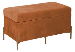 Panca Contenitore 78x40xh45 cm in Tessuto Velluto Marrone