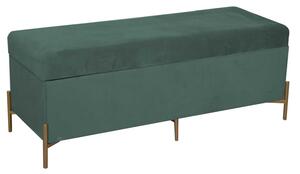 Panca Contenitore 115x40xh45 cm in Tessuto Velluto Verde Salvia