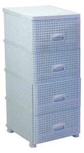 Cassettiera 4 Cassetti 43x36,8xh89,4 cm in Plastica Bianco