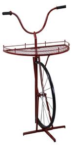 Mensola d’Arredo a Forma di Bicicletta 64x33/38xh81/115 cm in Metallo Rosso