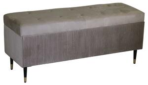 Panca Contenitore 115x40xh45 cm in Tessuto Velluto Beige