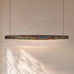 Quitani Persida Lampada a sospensione LED, 148 cm, metallo d'impatto, oro Quitani, dimmerabile, Bronzo / Ottone antico, Soggiorno / Sala da pranzo, Metallo, Industriale
