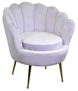 Poltrona Imbottita 73x72xh49/77 cm in Tessuto Velluto Tulipan Grigio