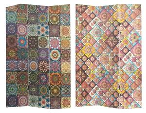 Paravento Separè 3 Pannelli 120,6x2,5xh180 cm Stampa Maioliche Multicolor