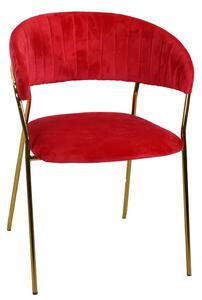 Sedia Imbottita 57x52xh78 cm in Tessuto Velluto Brendeburgo Rosso