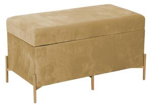 Panca Contenitore 78x40xh45 cm in Tessuto Velluto Ocra