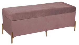 Panca Contenitore 115x40xh45 cm in Tessuto Velluto Rosa