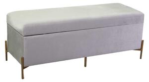 Panca Contenitore 115x40xh45 cm in Tessuto Velluto Grigio