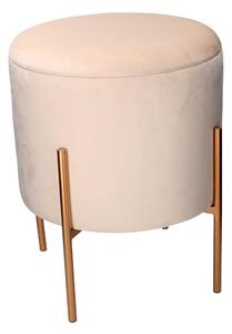 Pouf Contenitore Ø40xh51 cm in Tessuto Crema