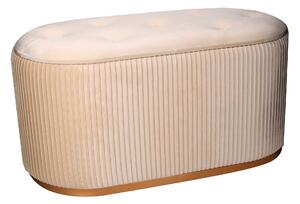 Pouf Contenitore 82x42xh41 cm in Tessuto Velluto Crema