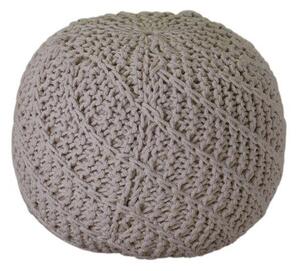 Pouf Tondo Ø47xh36 cm in Tessuto Bianco