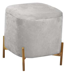 Pouf Contenitore 38x38xh45 cm in Tessuto Velluto Grigio