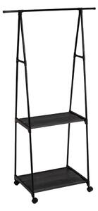 Stand appendiabiti nero in metallo su ruote 84x43x156 cm – Casa Selección