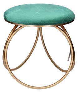 Pouf 44x42xh43 cm in Metallo e Velluto Verde