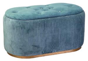 Pouf Contenitore 82x42xh41 cm in Tessuto Velluto Verde Salvia