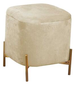 Pouf Contenitore 38x38xh45 cm in Tessuto Velluto Crema