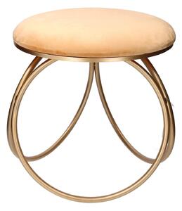 Pouf 44x42xh43 cm in Metallo e Velluto Ocra