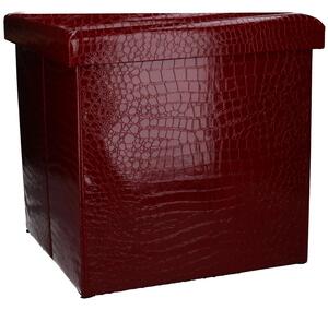 Pouf Contenitore 30x30xh30 cm in Similpelle Rosso