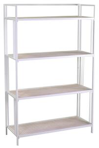 Libreria 4 ripiani 85,5x34,5xh123/135 cm in Metallo Lucilla Bianco
