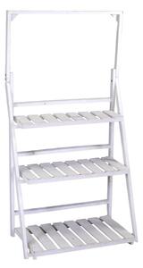 Portapiante Scaffale 3 ripiani 68,5x40xh132 cm in Legno Bianco