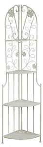 Portapiante ad Angolo 4 ripiani 48x33xh160 cm in Metallo Milena Bianco