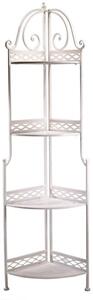 Portapiante ad Angolo 4 ripiani 49x33xh166 cm in Metallo Aprilia Bianco