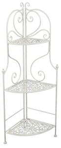 Portapiante ad Angolo 3 ripiani 48x33xh120 cm in Metallo Jessica Bianco