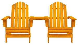 Sedie da Giardino Adirondack con Tavolino Legno Abete Arancione