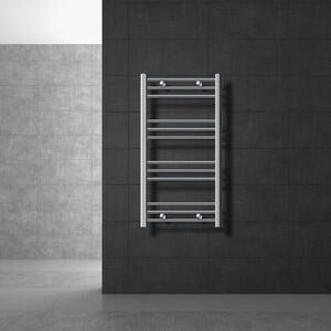 LuxeBath radiatore bagno Sahara, 500x800 mm, cromo, curvo con attacco laterale, senza elemento riscaldante