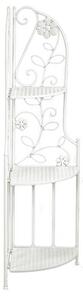 Portapiante ad Angolo 3 ripiani 48x33xh120 cm in Metallo Milena Bianco