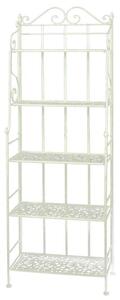 Portapiante 5 ripiani 60x28xh180 cm in Metallo Jessica Bianco