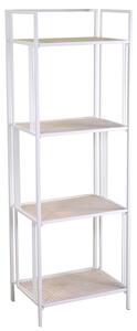 Libreria 4 ripiani 45x34xh122/135 cm in Metallo Lucilla Bianco