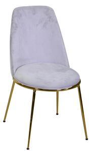Sedia Kiev 49x56xh44/85 cm in Tessuto Velluto Grigio/Oro