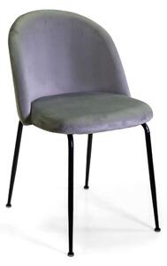 Sedia Sammi 50x57xh47/77,5 cm in Tessuto Velluto Grigio/Nero