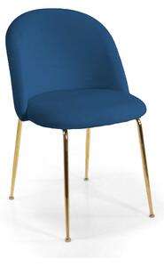 Sedia Sammi 50x57xh47/77,5 cm in Tessuto Velluto Blu/Oro