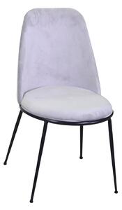 Sedia Kiev 49x56xh44/85 cm in Tessuto Velluto Grigio/Nero