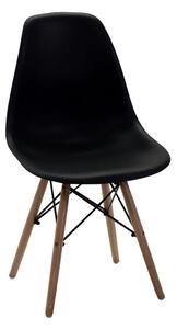 Sedia 51x46xh42,5/82 cm in Resina con Gambe in Legno di Faggio Nera